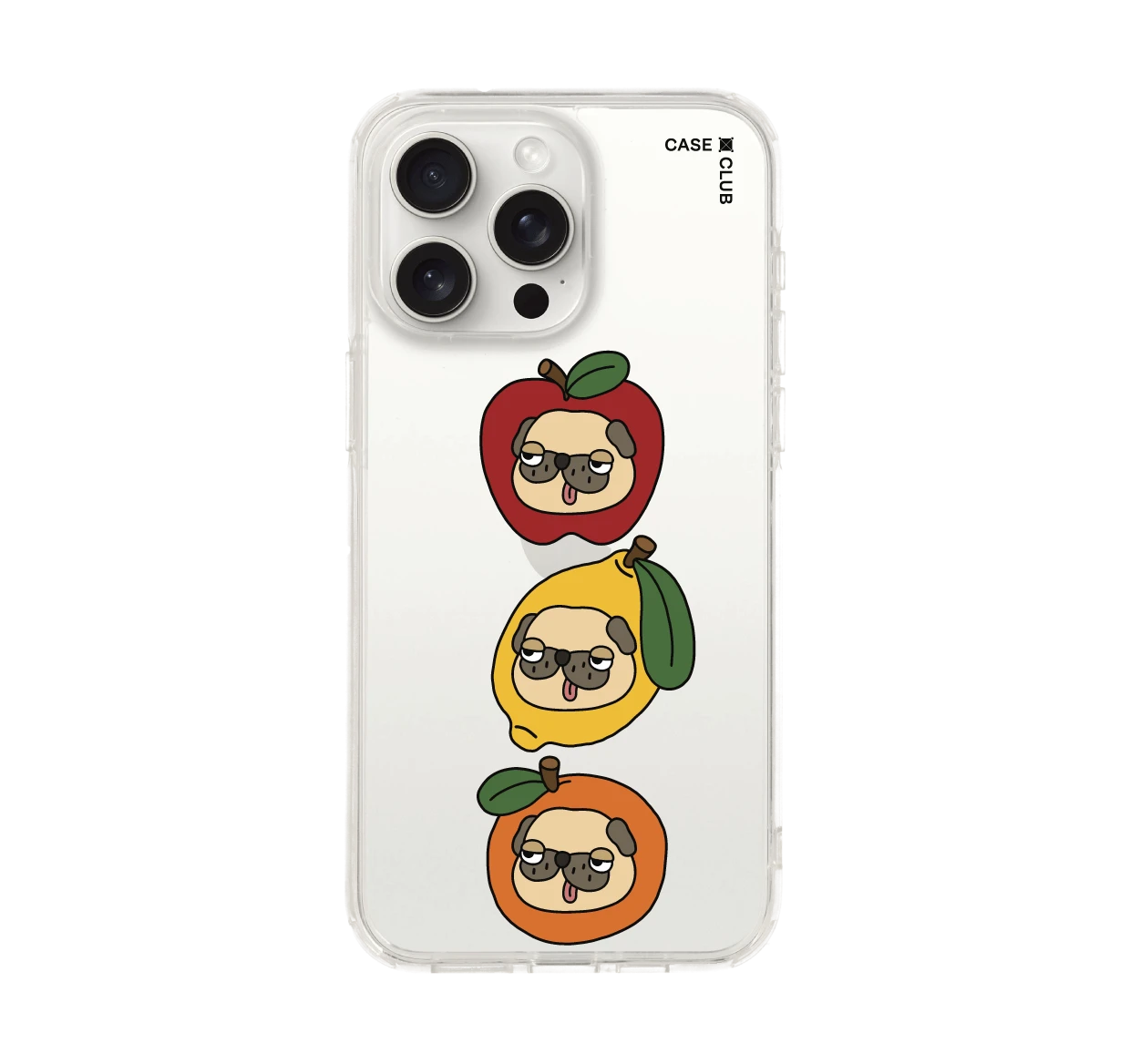 iphone 15 pro max clear case organic pug